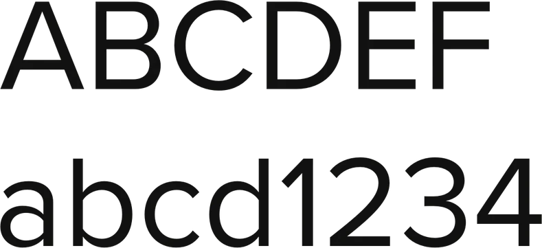 Proxima Nova: ABCDEF abcd1234
